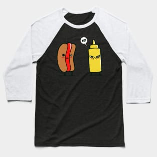 Cute Funny Kawaii Hotdog And Mustard Cartoon Gift For Foodies Baseball T-Shirt